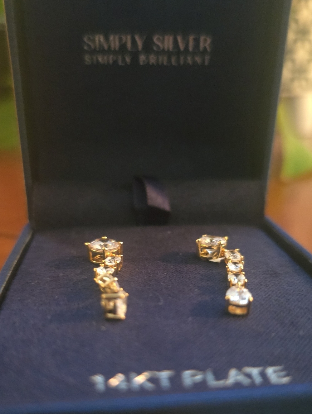 Simply Silver 14KT Gold-Plated Cubic Zirconia Drop Earrings - Gold New